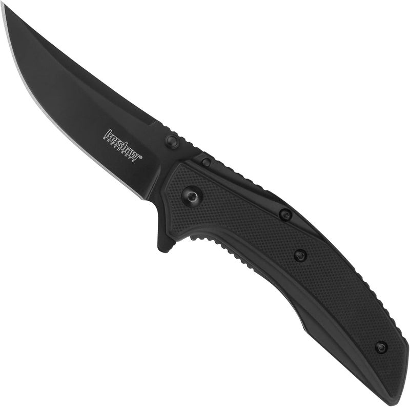 Kershaw Olive Outright Folding Pocket Knife, 3 inch 8Cr13MoV Stainless Steel Blade, Pocketclip - Image 2
